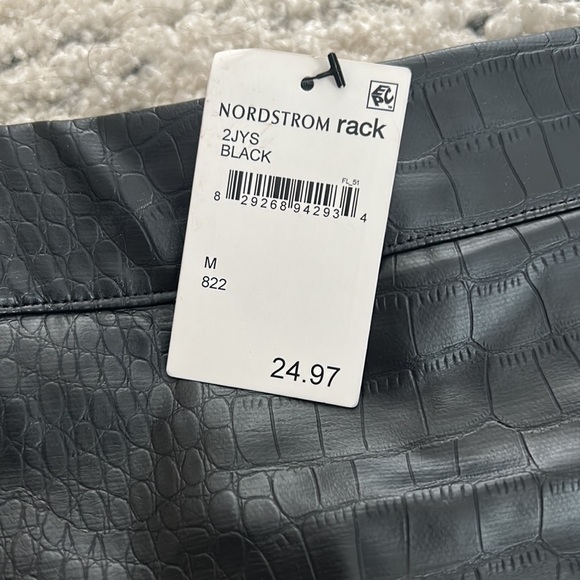 Oak and Trellis (Nordstrom Rack) Black Leather Skirt, Size Medium - Picture 2 of 2